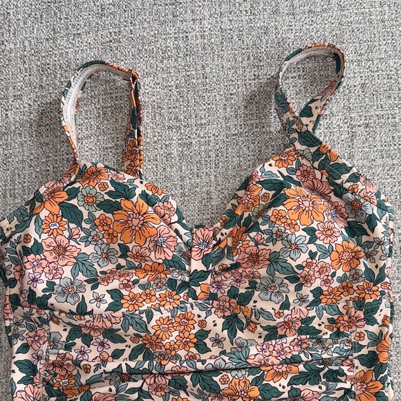 Cupshe Floral One-Piece Swimsuit - Orange and Green - Picture 3 of 4